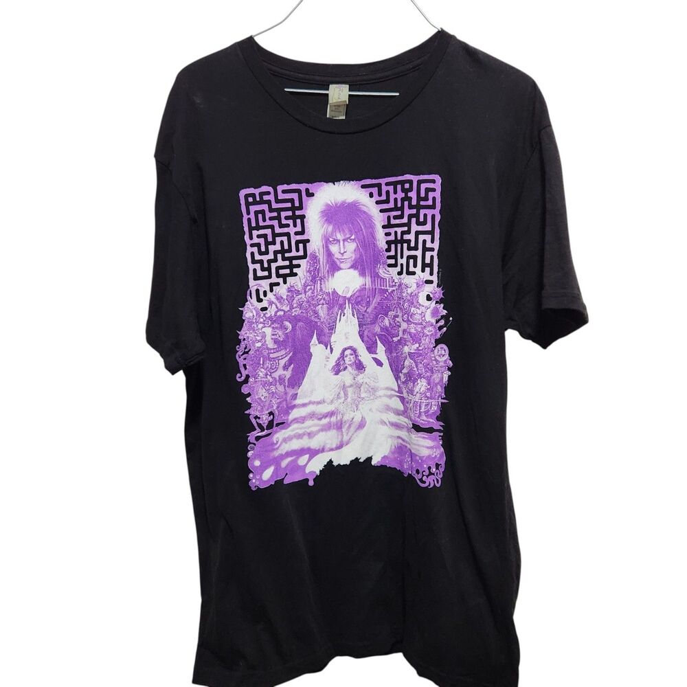 Labyrinth Jareth Goblin King Graphic Tee Black Rock Me Size L Movie